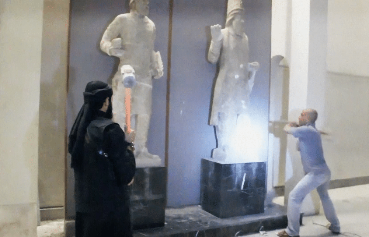 Video Shows ISIS Militants Destroying Ancient Artifacts In Mosul